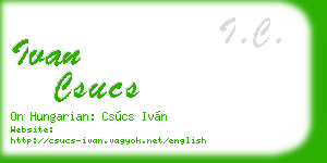 ivan csucs business card